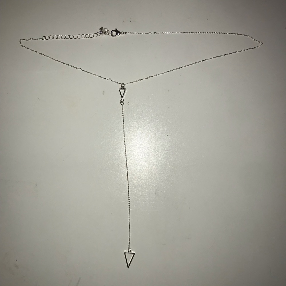 silver necklace abstract